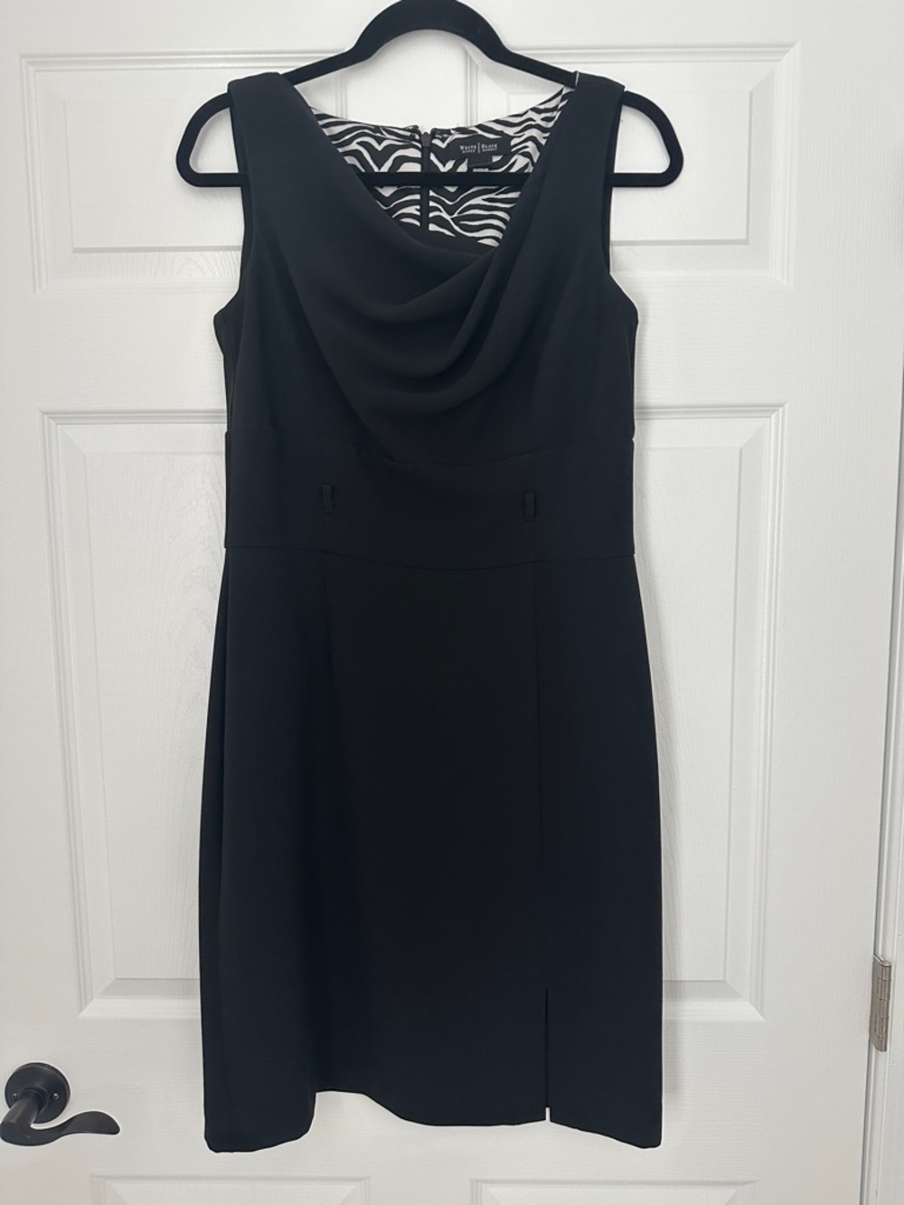 White House Black Market Black Cowl Neck Midi Dress